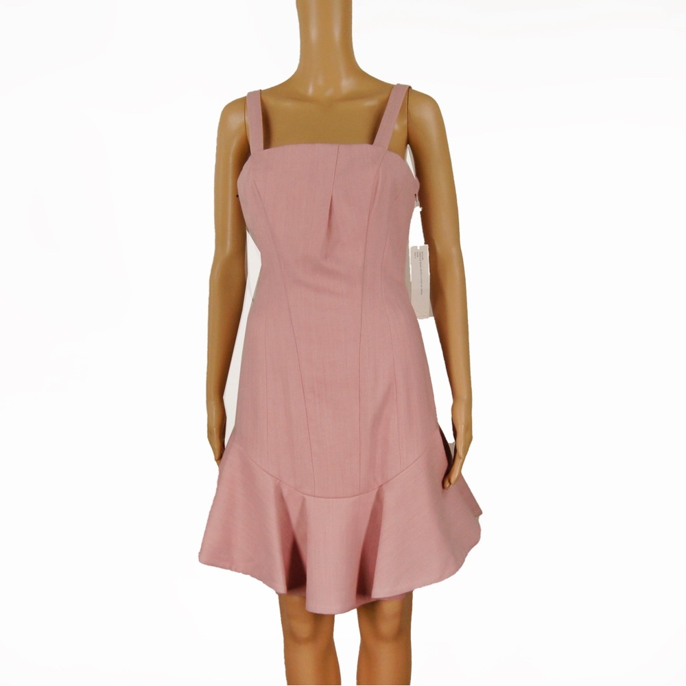 NWT Kaelen New York Rose Pink Wool Ruffle Cocktail Dress